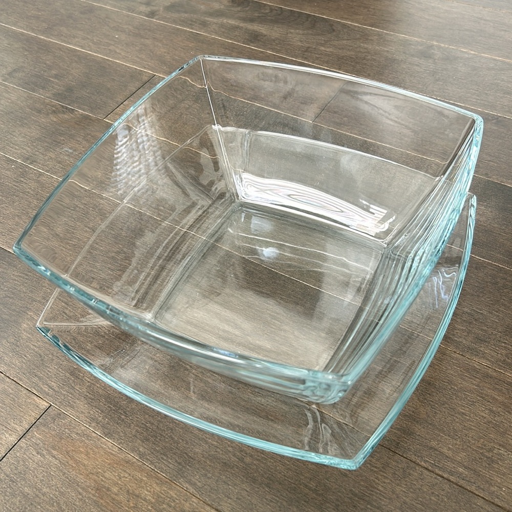 PRESIDENT’S CHOICE Glass Square Kitchen Dishes Bowl Plate Serveware Dining Decor